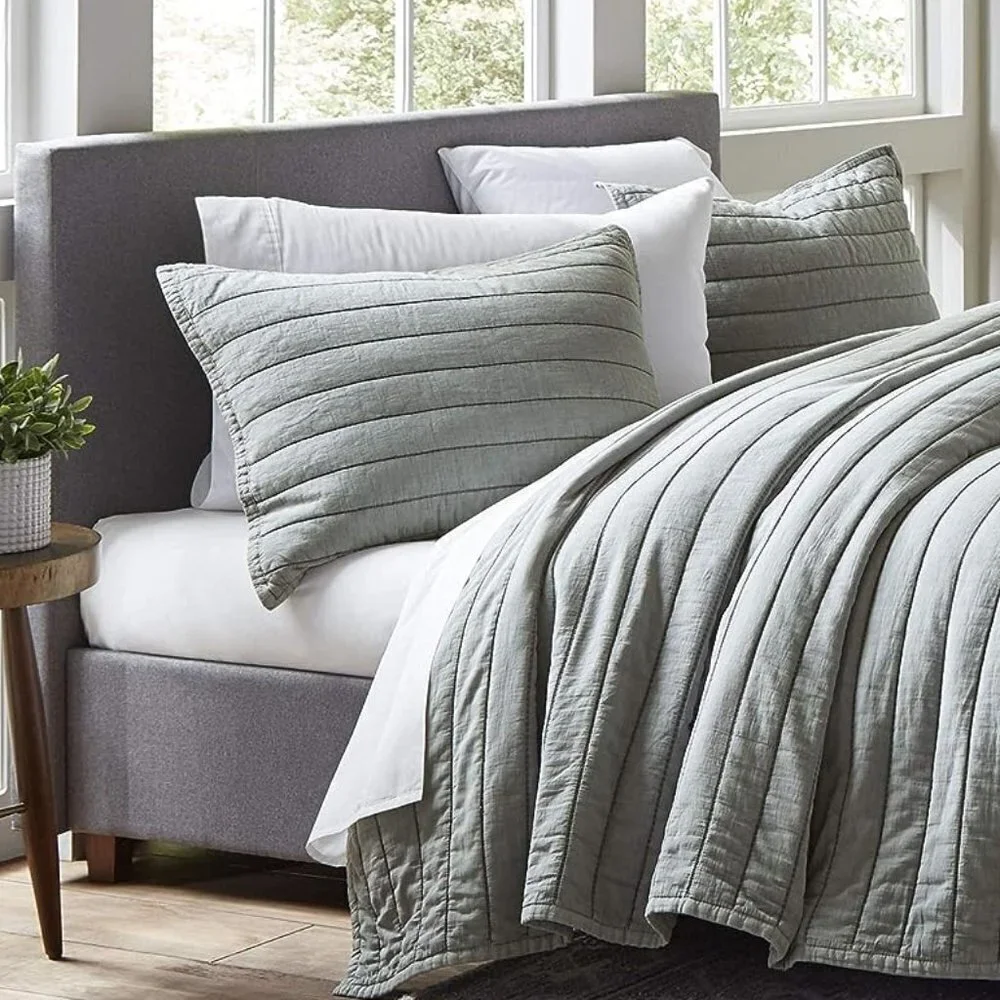 ELLEN DEGENERES Quilted European Pillow Sham - Marmont Chambray 1-PC 26x26 NWT
